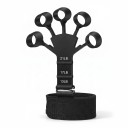 Conjunto de fortalecimento de mão e dedos - Fortalecedor de pegada 10 - 100 kg com contador e fortalecedor de dedos com faixa para pulso Preto Treino 4