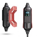 Dreiphasige tragbare Ladestation für Elektrofahrzeuge Typ 2 11 kW 16 A Kabel 5 m CEE und Schuko-Adapter Ladestation mit Display Schwarz 4