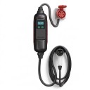 Dreiphasige tragbare Ladestation für Elektrofahrzeuge Typ 2 11 kW 16 A Kabel 5 m CEE und Schuko-Adapter Ladestation mit Display Schwarz 5