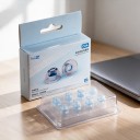 Silikonpropper NICEHCK C04 Sæt af 4 par Størrelser SS S M og L Flydende silicone Gennemsigtig med blåt kerne til IEM hovedtelefoner 4