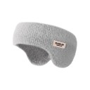 Faixa de Inverno com Orelhas de Peluche Malha Canellada Circunferência 48 cm Poliéster Elástico de Duas Camadas Para Passeios e Esqui 1