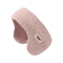 Faixa de Inverno com Orelhas de Peluche Malha Canellada Circunferência 48 cm Poliéster Elástico de Duas Camadas Para Passeios e Esqui 2