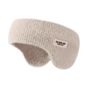 Faixa de Inverno com Orelhas de Peluche Malha Canellada Circunferência 48 cm Poliéster Elástico de Duas Camadas Para Passeios e Esqui 7