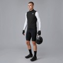 Men's Sleeveless Cycling Gilet Full Length Zip Stand-Up Collar Fitted Cut Polyester with Nylon and Elastane Black 3