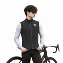 Men's Sleeveless Cycling Gilet Full Length Zip Stand-Up Collar Fitted Cut Polyester with Nylon and Elastane Black 5