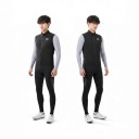 Men's Sleeveless Cycling Gilet Full Length Zip Stand-Up Collar Fitted Cut Polyester with Nylon and Elastane Black 6