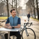 Men's Sleeveless Cycling Gilet Two-Way Zip Zip Pocket Stand-Up Collar Polyester and Elastane 7