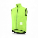 Men's Sleeveless Cycling Gilet with Reflective Stripes Full-Length Zip Stand-Up Collar Polyester and Microfiber 2