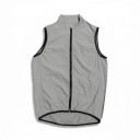 Men's Sleeveless Cycling Gilet Full Length Zip Stand-Up Collar Extended Back with Mesh Elastic Hem Nylon 4