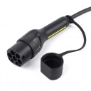 Lade kabel für Elektroautos Typ 2 auf Typ 2 22 kW 32 A 3-phasig Länge 10 m Fluoreszierender Streifen Schwarz Für Wallbox und öffentliche Stationen 4