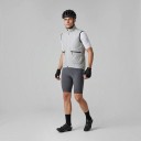 Men's Sleeveless Cycling Gilet Reflective Material Zip with Placket and Press Studs Two Zip Pockets Stand-Up Collar Polyester Grey 4