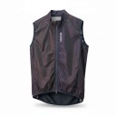 Men's Sleeveless Cycling Gilet Full Length Zip Stand-Up Collar Stretch Hem Polyester and Elastane 1