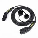 Ladekabel für Elektroautos Typ 2 auf Typ 2 7 kW 32 A einphasig Länge 5 m Fluoreszierender Streifen Schwarz Für Wallbox und öffentliche Stationen 1