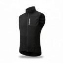 Men's Sleeveless Cycling Gilet Full-Length Zip High Collar Quilted Sections Elastic Hem Polyester 1