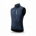 Men's Sleeveless Cycling Gilet Full-Length Zip High Collar Quilted Sections Elastic Hem Polyester 3