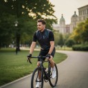 Men's Sleeveless Cycling Gilet Full-Length Zip High Collar Quilted Sections Elastic Hem Polyester 10