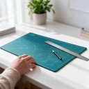 Sæt med skæreunderlag A3 45 x 30 cm med kniv med afskæringsblad og dobbeltklæbende tape, 3 mm PVC, mørkegrøn til modelbygning og syning 5
