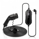 Tragbare Ladestation für Elektroautos Typ 2 Stecker Schuko 3,6 kW 6 bis 16 A Kabel 10 m LCD-Display IP66 Schwarz Für normale Steckdose 1