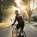 Men's Sleeveless Cycling Gilet Full-Length Zip Stand-Up Collar Extended Back Stretch Hem Polyester Black with Pink Stripe 8