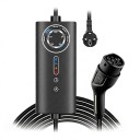 Tragbare Ladestation für Elektroautos Typ 2 3,5 kW 6 bis 16 A Kabel 5 m Geplantes Laden Wasserdicht IP65 Schuko-Stecker Schwarz 1