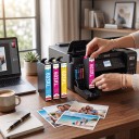 Barevné inkoustové kazety 603XL Kompatibilní s Epson Expression Home XP-2100 XP-3100 XP-4100 Sada 3 ks 13,5 ml Modrá magenta a žlutá 6
