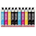 Inkoustové kazety 603XL Pro Epson Expression Home XP-2100 XP-3100 XP-4100 Sada 10 ks 4x Černá 14 ml a 2x Modrá magenta i žlutá 13,5 ml 1