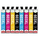 Inkoustové kazety 603XL Pro Epson Expression Home XP-2100 XP-3100 XP-4100 Sada 8 ks 2x Černá 14 ml a 2x Modrá magenta i žlutá 13,5 ml 1