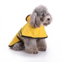 Dog Raincoat with Hood Reflective Stripes Adjustable Belly Strap Waterproof and Windproof Yellow for Small and Medium Dogs 3
