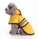 Dog Raincoat with Hood Reflective Stripes Adjustable Belly Strap Waterproof and Windproof Yellow for Small and Medium Dogs 4
