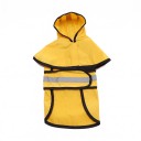 Dog Raincoat with Hood Reflective Stripes Adjustable Belly Strap Waterproof and Windproof Yellow for Small and Medium Dogs 6