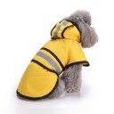 Dog Raincoat with Hood Reflective Stripes Adjustable Belly Strap Waterproof and Windproof Yellow for Small and Medium Dogs 7