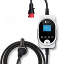 Tragbare Ladestation für Elektrofahrzeuge Typ 2 11 kW 16 A 3-phasig WiFi-App Kabel 5 m Stecker CEE IP66 Weiß-Schwarz Wandmontage möglich 1
