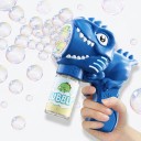 Pistola eléctrica de burbujas Dinosaurio 6 orificios y luces LED 13,8 x 6,8 x 16,1 cm Funciona con baterías AA Para niños a partir de 3 años 4