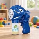 Pistola eléctrica de burbujas Dinosaurio 6 orificios y luces LED 13,8 x 6,8 x 16,1 cm Funciona con baterías AA Para niños a partir de 3 años 5