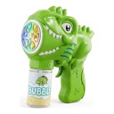 Pistola eléctrica de burbujas Dinosaurio 6 orificios y luces LED 13,8 x 6,8 x 16,1 cm Funciona con baterías AA Para niños a partir de 3 años 6