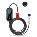 Tragbare Ladestation für Elektroautos Typ 2 11 kW 16 A 3-phasig Kabel 5 m Ladeplanung LCD-Display CEE-Stecker IP65 Schwarz 2