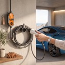 Tragbare Ladestation für Elektrofahrzeuge Typ 1 J1772 3,5 kW 8 bis 16 A Schuko-Stecker 110 bis 240 V Kabel 3,5 m Orange-Schwarz Für Steckdose 2