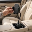 Držák na mobil do držáku nápojů v autě Ohebné rameno husí krk Univerzální kolébka s bočními čelistmi Plast Černý Pro navigaci a hovory 2