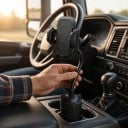 Držák na mobil do držáku nápojů v autě Ohebné rameno husí krk Univerzální kolébka s bočními čelistmi Plast Černý Pro navigaci a hovory 5