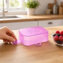 Silikonstretchlock 6 st Små rektangulära Med snöflinge mönster Flexibla lock för fyrkantiga behållare och burkar Med flik 2