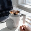 Cana autoamestecătoare 8,5 x 14,8 cm pentru 400 ml din oțel inoxidabil cu afișaj de temperatură și încărcare magnetică pentru cafea și lapte 2