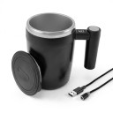 Cana autoamestecătoare 8,5 x 14,8 cm pentru 400 ml din oțel inoxidabil cu afișaj de temperatură și încărcare magnetică pentru cafea și lapte 7