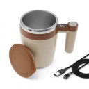 Cana autoamestecătoare 8,5 x 14,8 cm pentru 400 ml din oțel inoxidabil cu afișaj de temperatură și încărcare magnetică pentru cafea și lapte 9