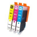 Barevné inkoustové kazety 903XL Pro HP OfficeJet Pro 6950 6960 6970 6978 Sada 3 ks 15 ml Barvivový inkoust Modrá magenta a žlutá 1