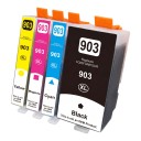 Inkoustové kazety 903XL Pro HP OfficeJet Pro 6950 6960 6970 6978 Sada 4 ks 55 ml a 15 ml Barvivový inkoust Černá modrá magenta a žlutá 1