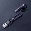 Trådlösa handsfree hörlurar med mikrofon för samtal och musikuppspelning Bluetooth 5.0 Räckvidd 10 m USB-laddare USB-C-adapter Svart 1