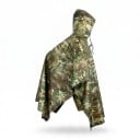 Maskáčové pončo pláštěnka s kapucí šířka 140 cm polyester s PU vrstvou skládací s úložným vakem pro turistiku unisex 1