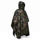 Maskáčové pončo pláštěnka s kapucí šířka 140 cm polyester s PU vrstvou skládací s úložným vakem pro turistiku unisex 11