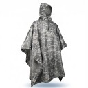 Maskáčové pončo pláštěnka s kapucí šířka 140 cm polyester s PU vrstvou skládací s úložným vakem pro turistiku unisex 12