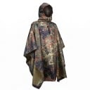 Maskáčové pončo pláštěnka s kapucí šířka 140 cm polyester s PU vrstvou skládací s úložným vakem pro turistiku unisex 14
